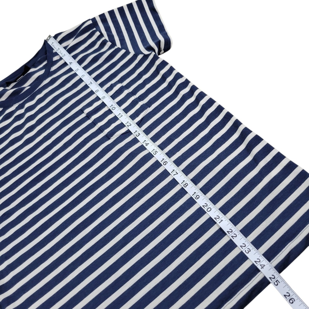Icebreaker Merino Wool T-Shirt Womens M Blue White Striped Pocket Nautical Tee - Picture 10 of 10